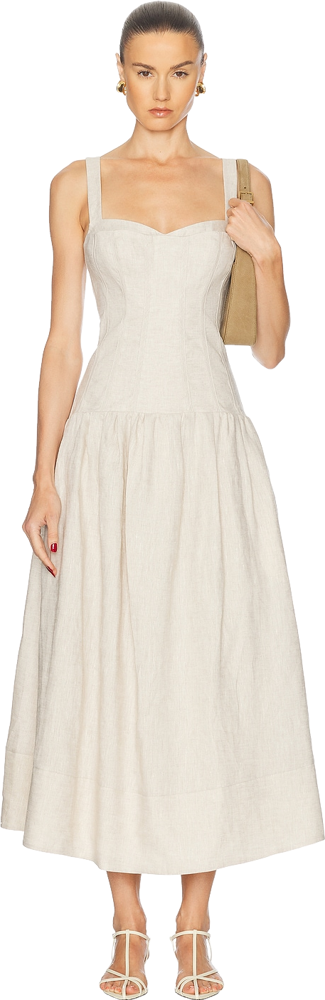 makenna drop waist corset midi dress MAKENNA DRESS
