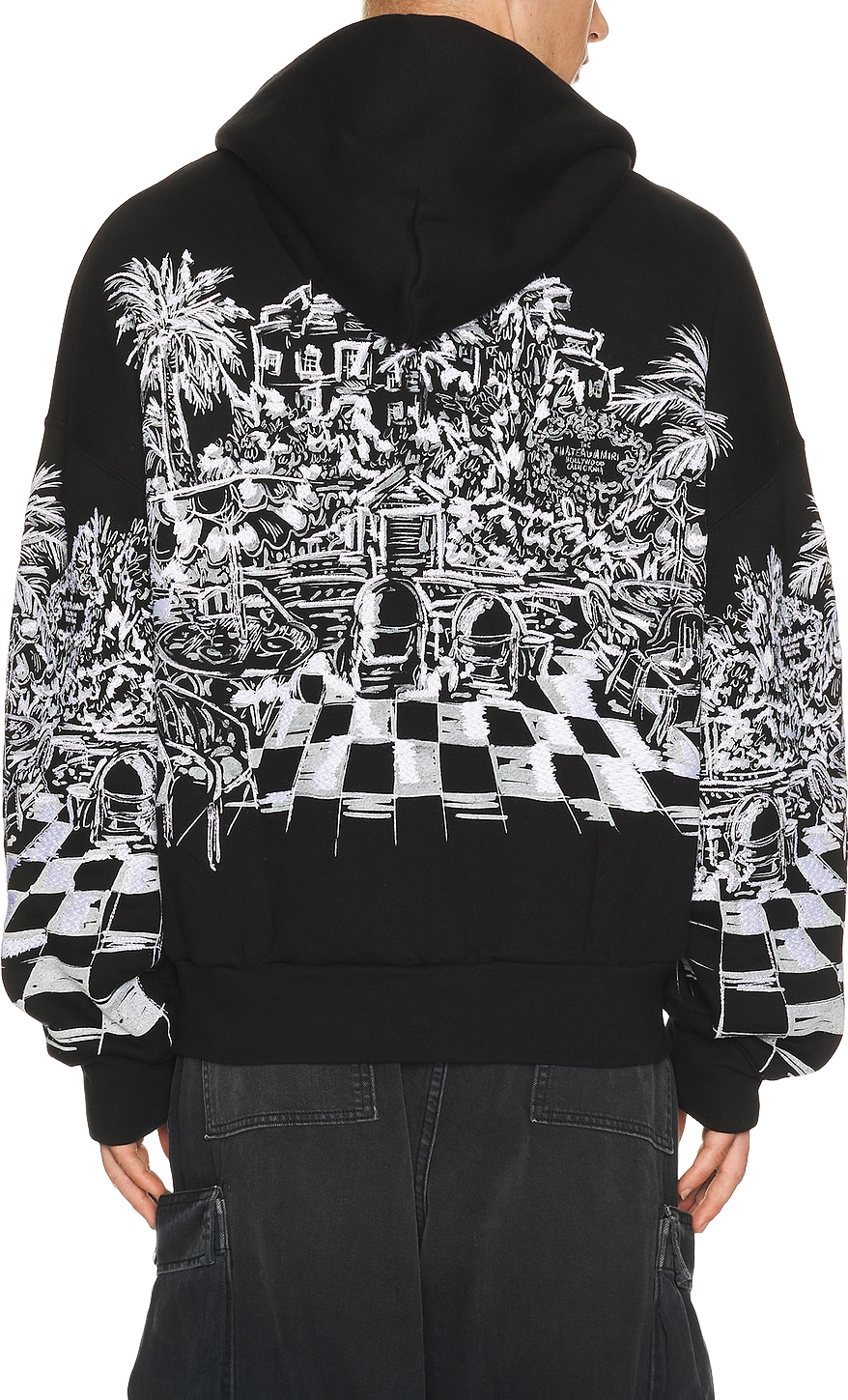 Buy Amiri Paint-splatter Detail Zipped Hoodie - Black At 33% Off