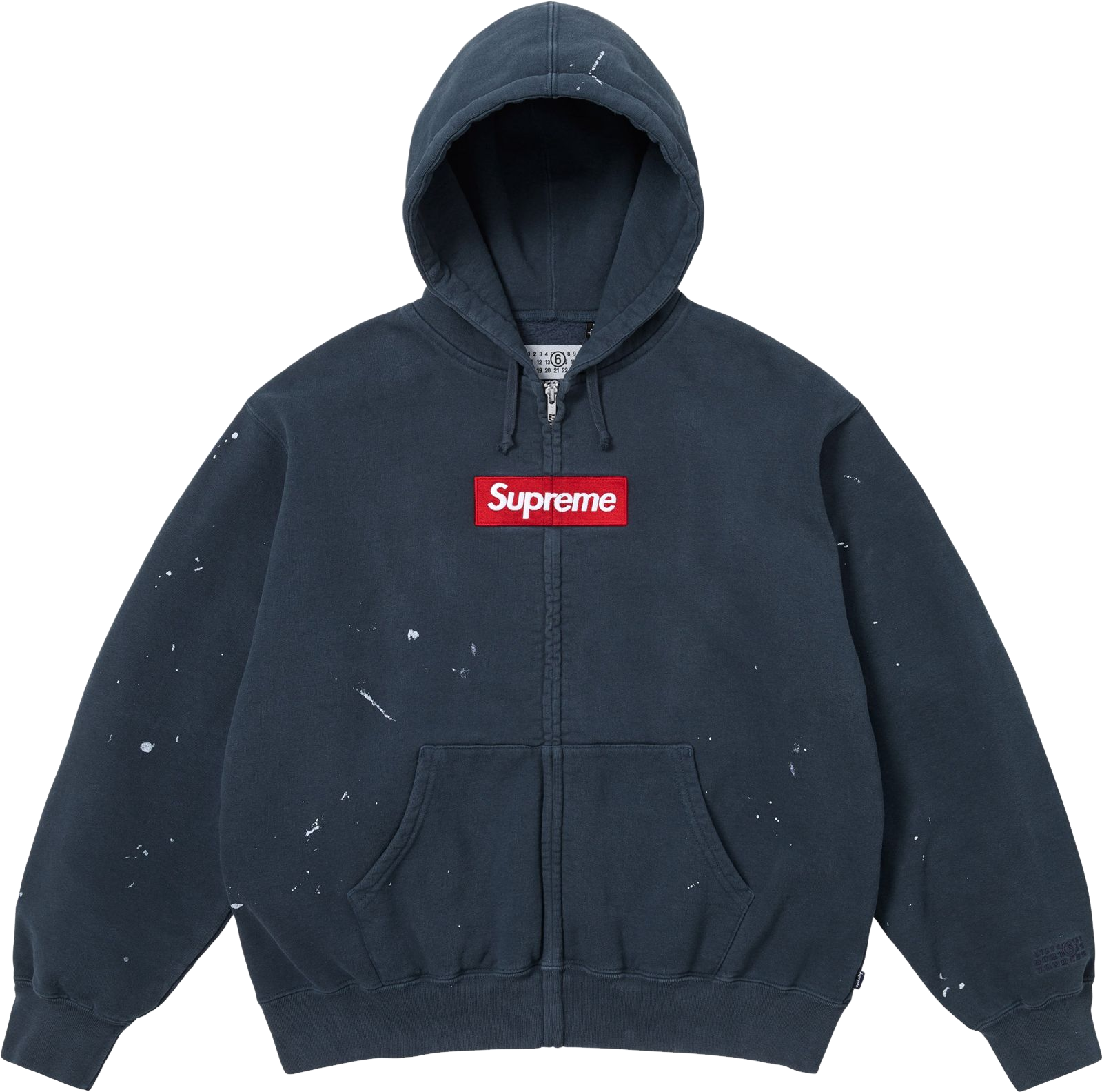 Supreme X Mm6 Maison Margiela Box Logo Zip Up Hooded Sweatshirt