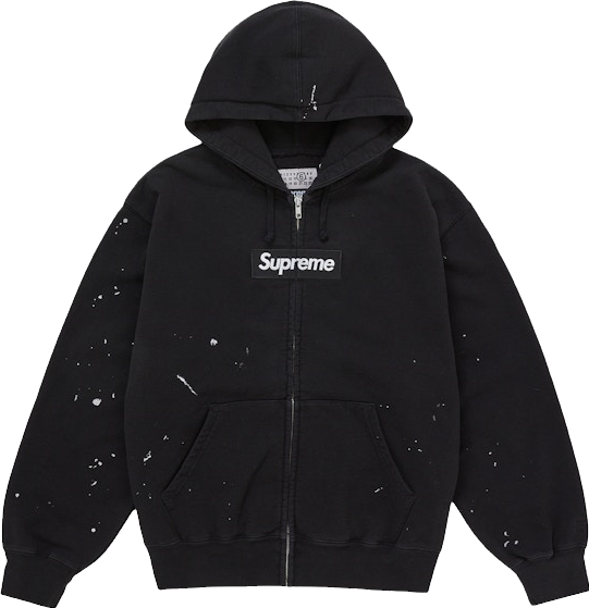 Supreme Mm6 Maison Margiela Box Logo Zip Up Hoodie - Navy Blue