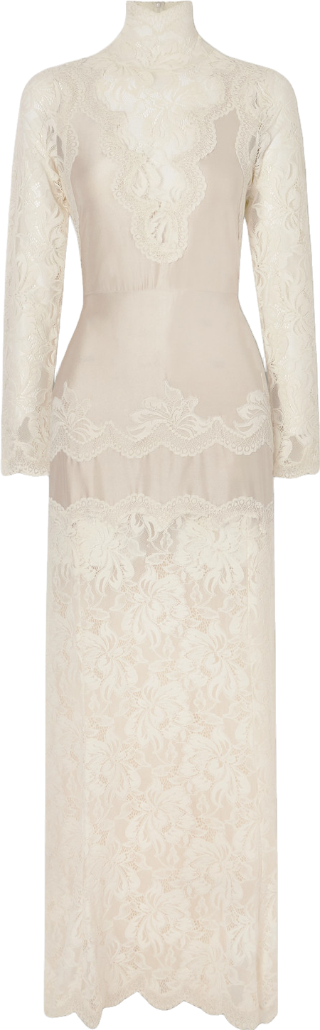 rabanne lace trimmed silk satin maxi dress Rabanne, Lace-trimmed silk-satin maxi dress Wedding Dress Save 58%