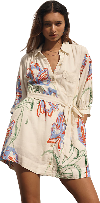 the mona linen mini shirt dress by maeve loverlygrey on LTK