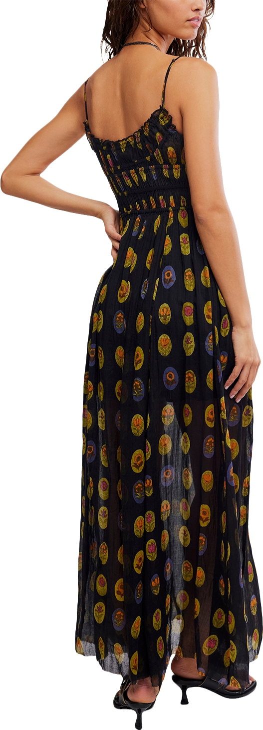 Free People Printed Maxi Dress With Smocked Bust - Vanilla Combo |  Editorialist