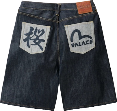 Palace X Evisu Denim Shorts - Raw | Editorialist