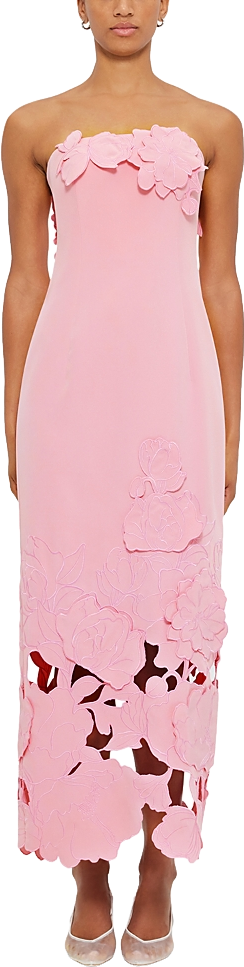 Leo Lin Rayna Crepe Strapless Dress - Flamingo | Editorialist Leo Lin Rayna Crepe Strapless Dress - Flamingo | Editorialist