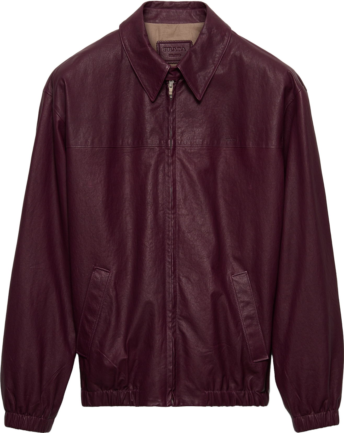 Prada Nappa Leather Jacket - Purple | Editorialist
