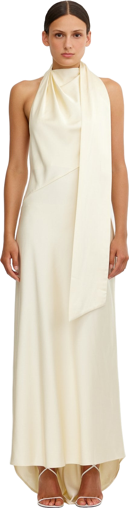 Significant Other Adriana Halter Midi Gown - Cream - 52% Off | Editorialist