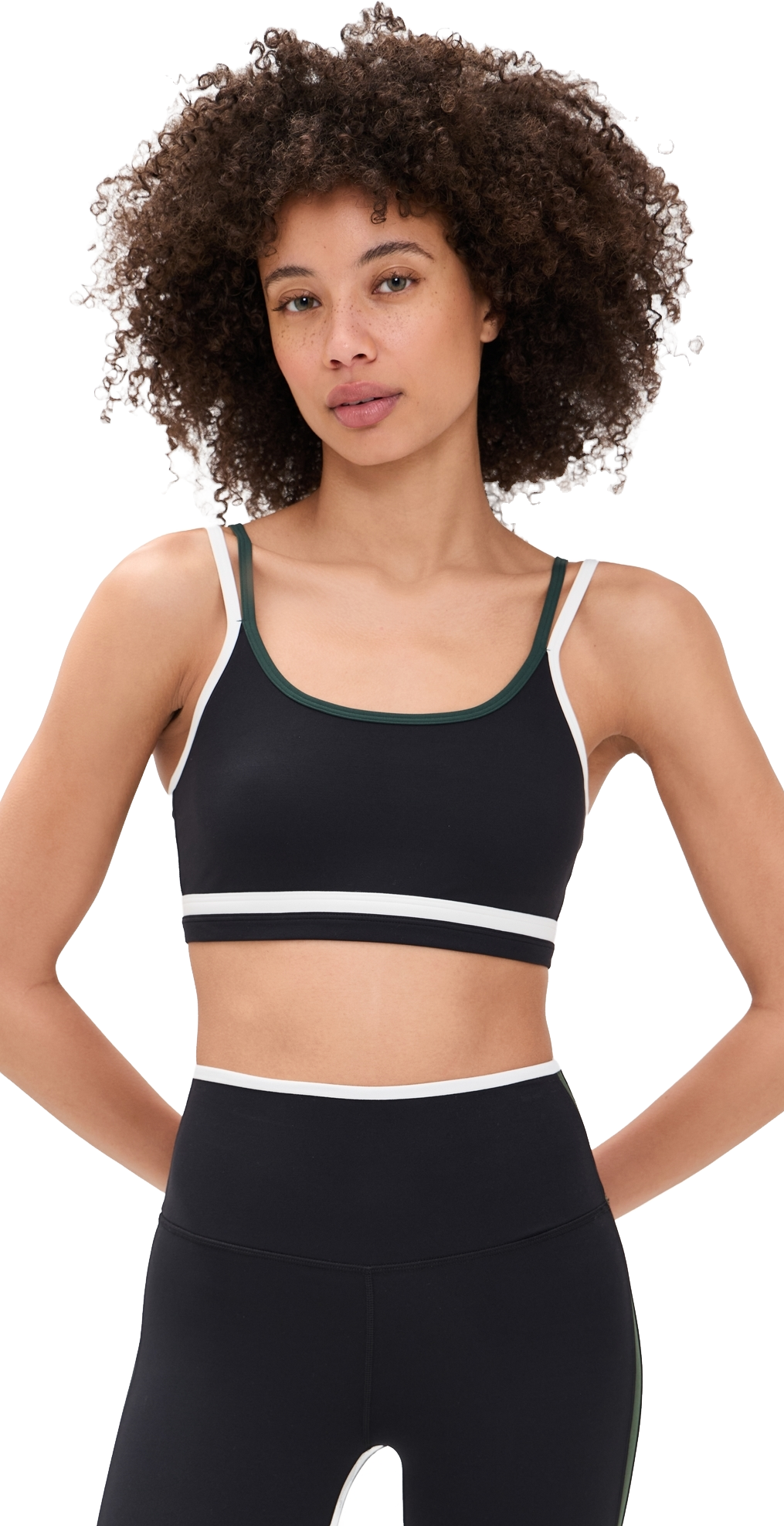 Alo Yoga Airbrush Double Up Bra - Black/white | Editorialist
