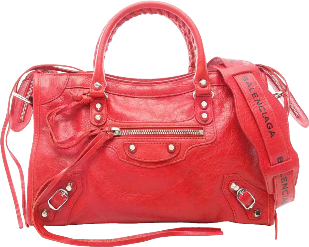 Balenciaga 2010-2026 Small Lambskin Motocross Classic City Satchel