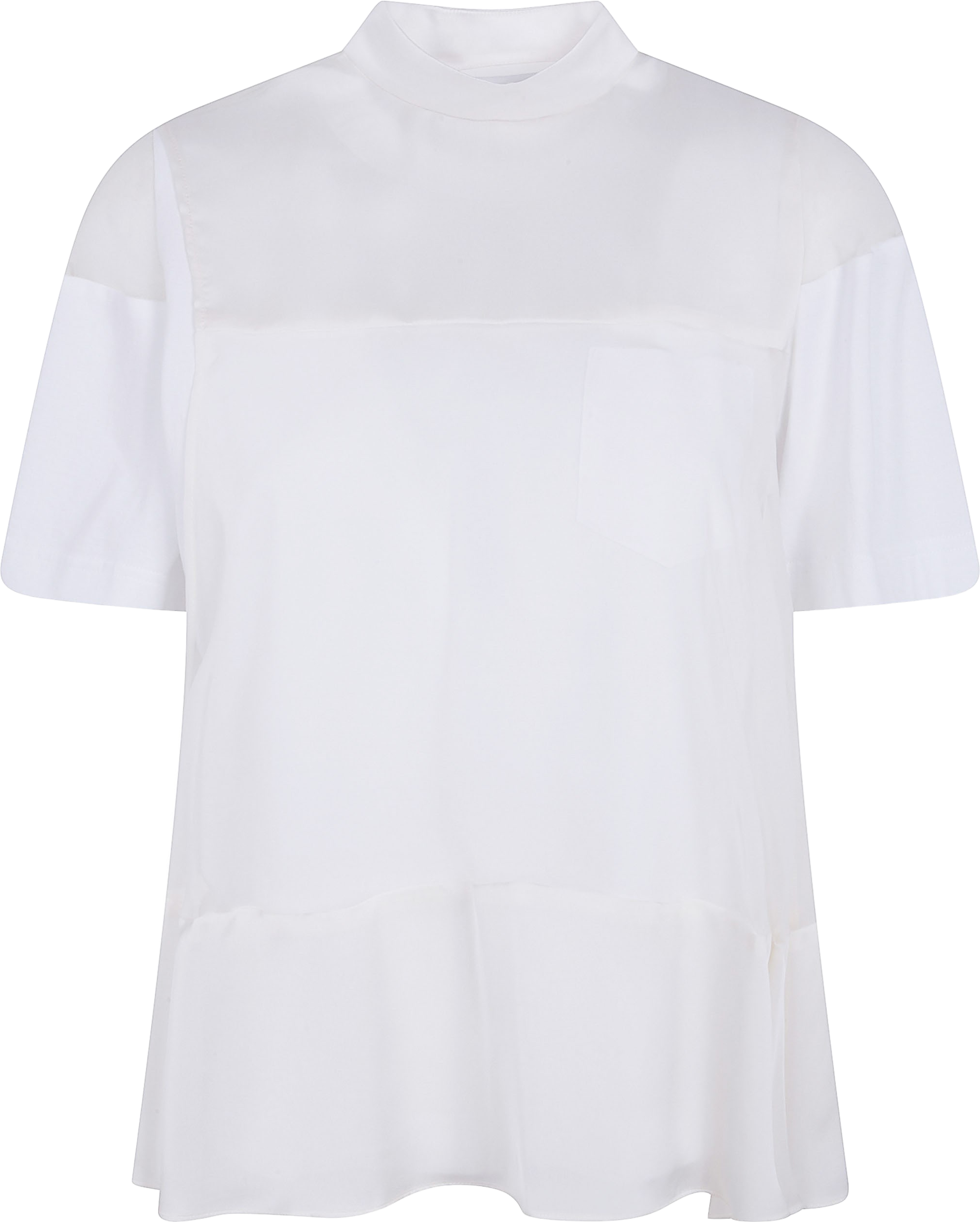 Sacai Satin X Cotton Jersey T-Shirt - White | Editorialist