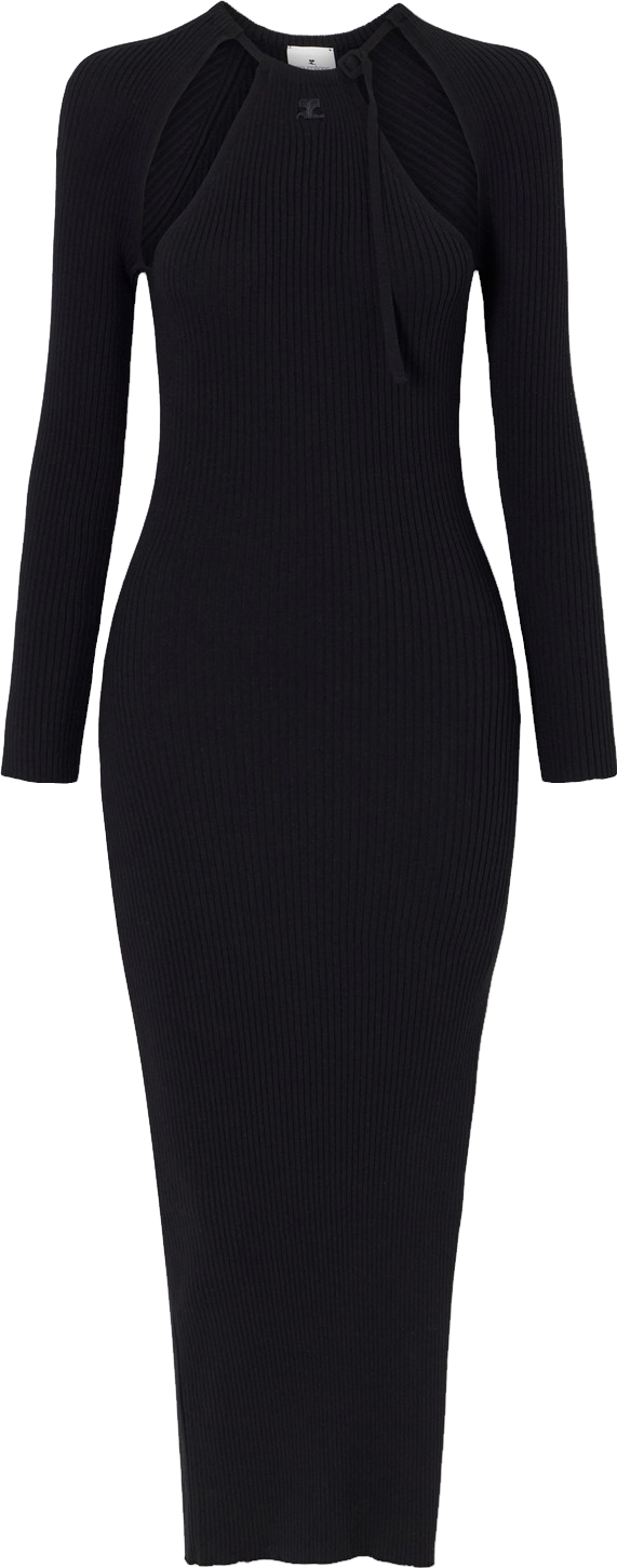 plt black textured rib knit cut out maxi dress Buy COURREGES Cutout Ribbed-knit - At 50% Off Women Elegant Cocktail Party sizescale:60 42% polyamide Color:Red Golden