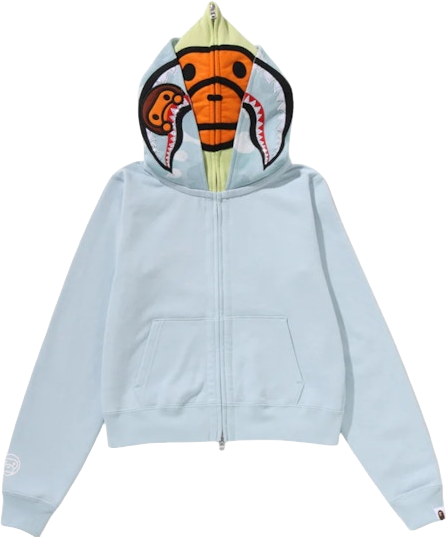A Bathing Ape Milo Shark Full Zip Double Hoodie - Pink | Editorialist