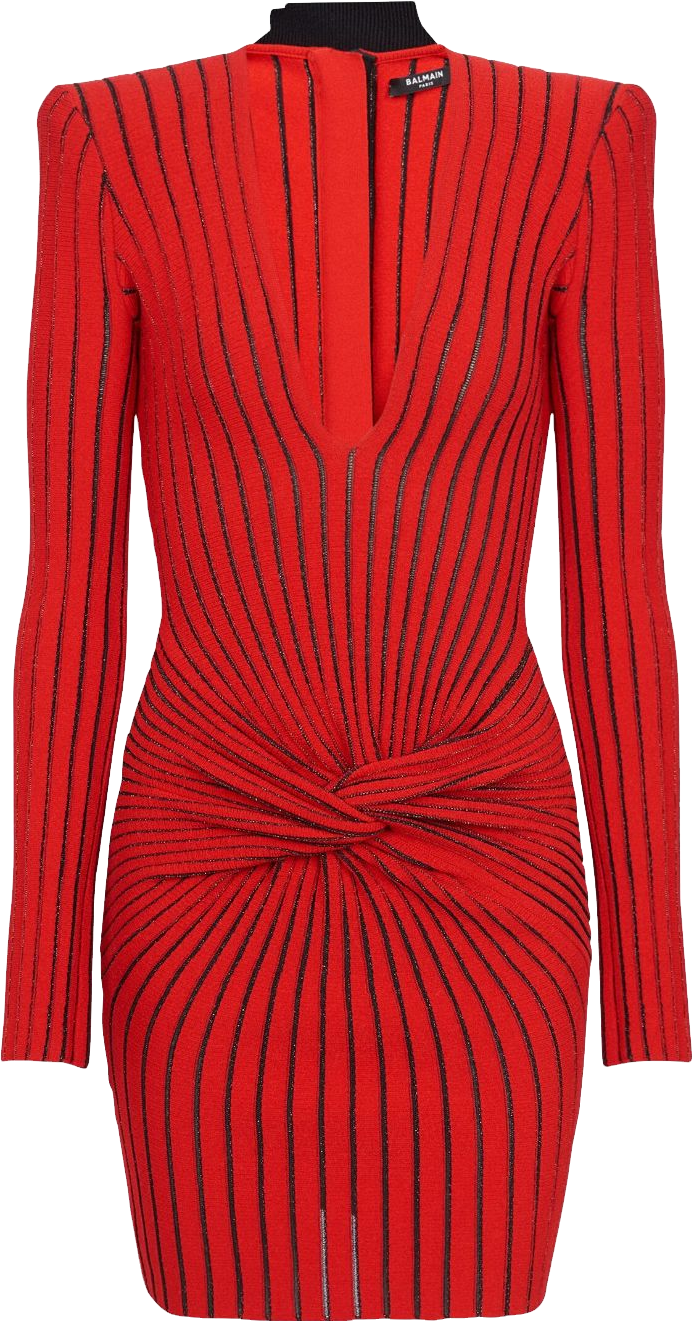 Buy Balmain Knitted Mini Dress With Lurex Stripes - Black At 70% Off
