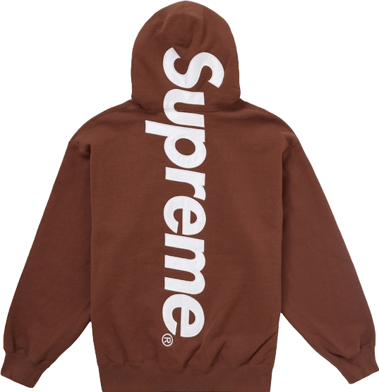 Supreme Satin Appliqué Hooded Sweatshirt - Washed Navy Blue