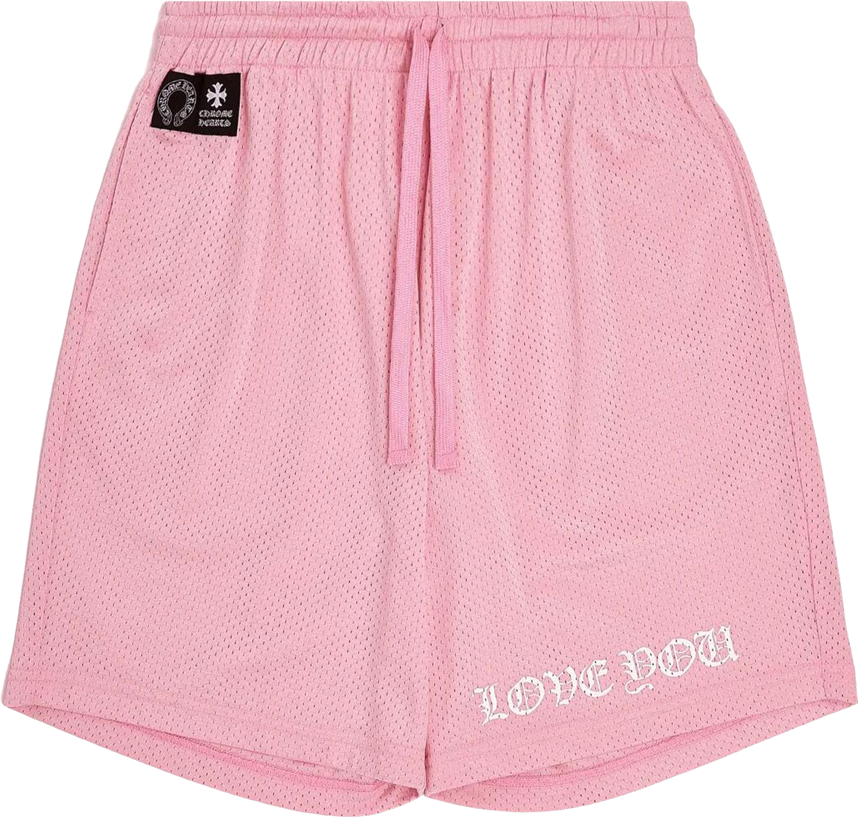 Chrome Hearts Love You Mesh Varsity Shorts - Pink | Editorialist