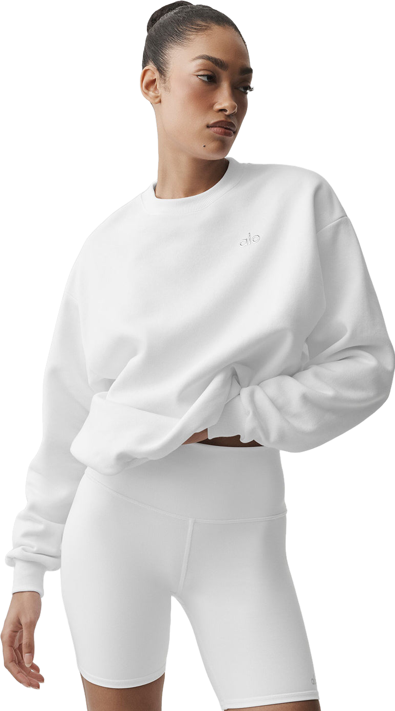 Alo Yoga Accolade Crewneck Neck Pullover Top In Size - White