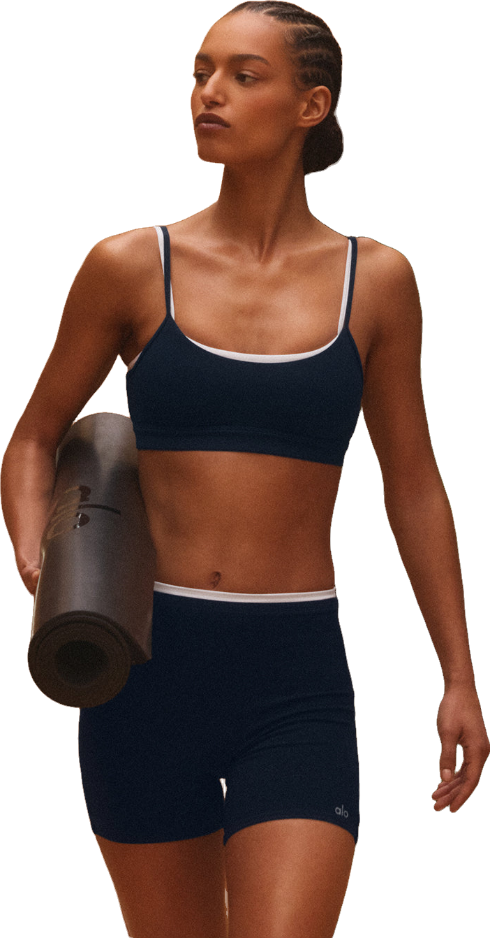 Alo Yoga Airbrush Double Up Bra - Black/White | Editorialist
