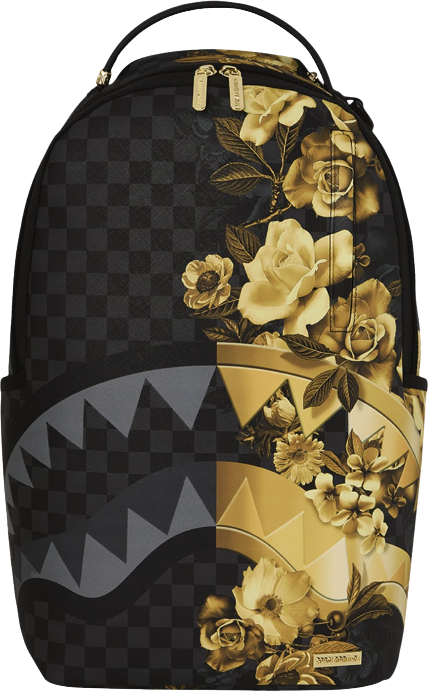 Sprayground Gold Floral Remix Backpack - Black | Editorialist display picture 1