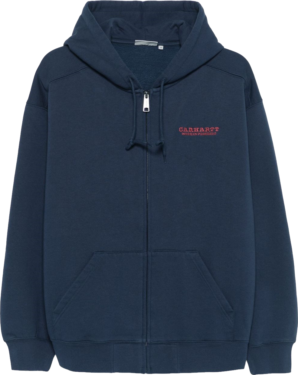 Carhartt Work In Progress Logo Cotton Zipped Hoodie - Blue