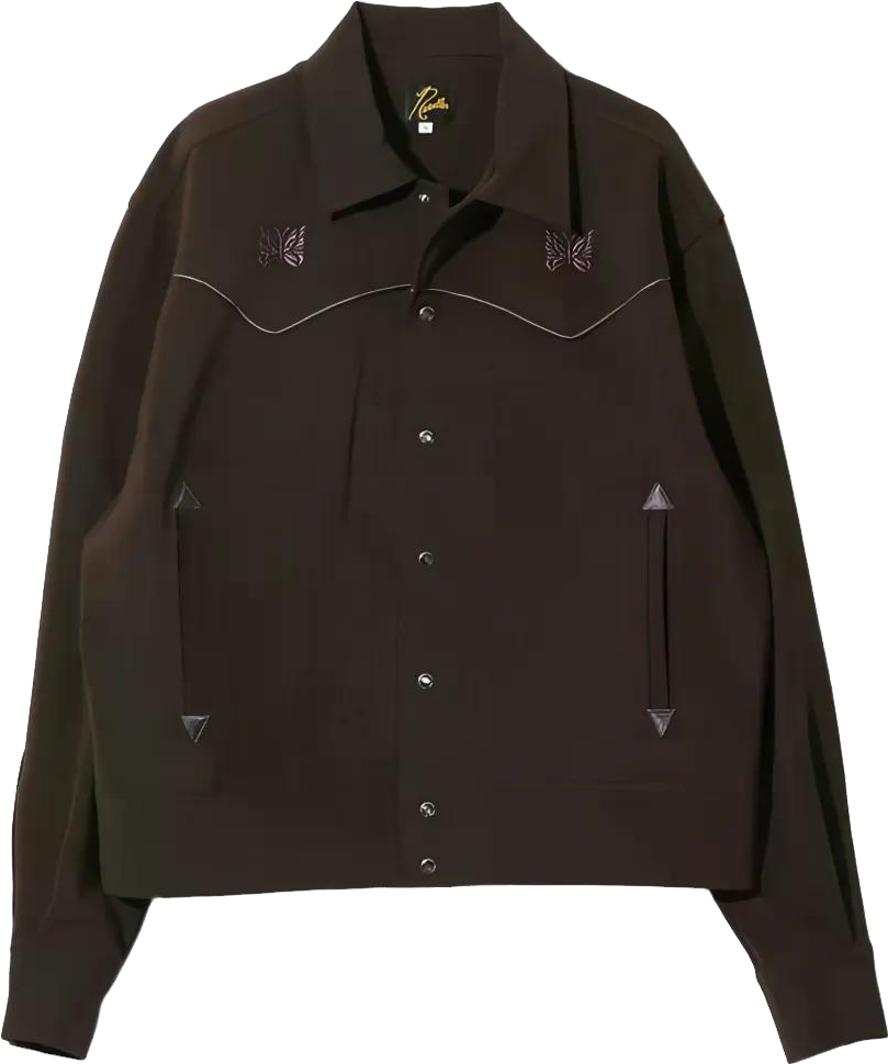 Needles Butterfly Embroidered Topstitched Western Sport Jacket In