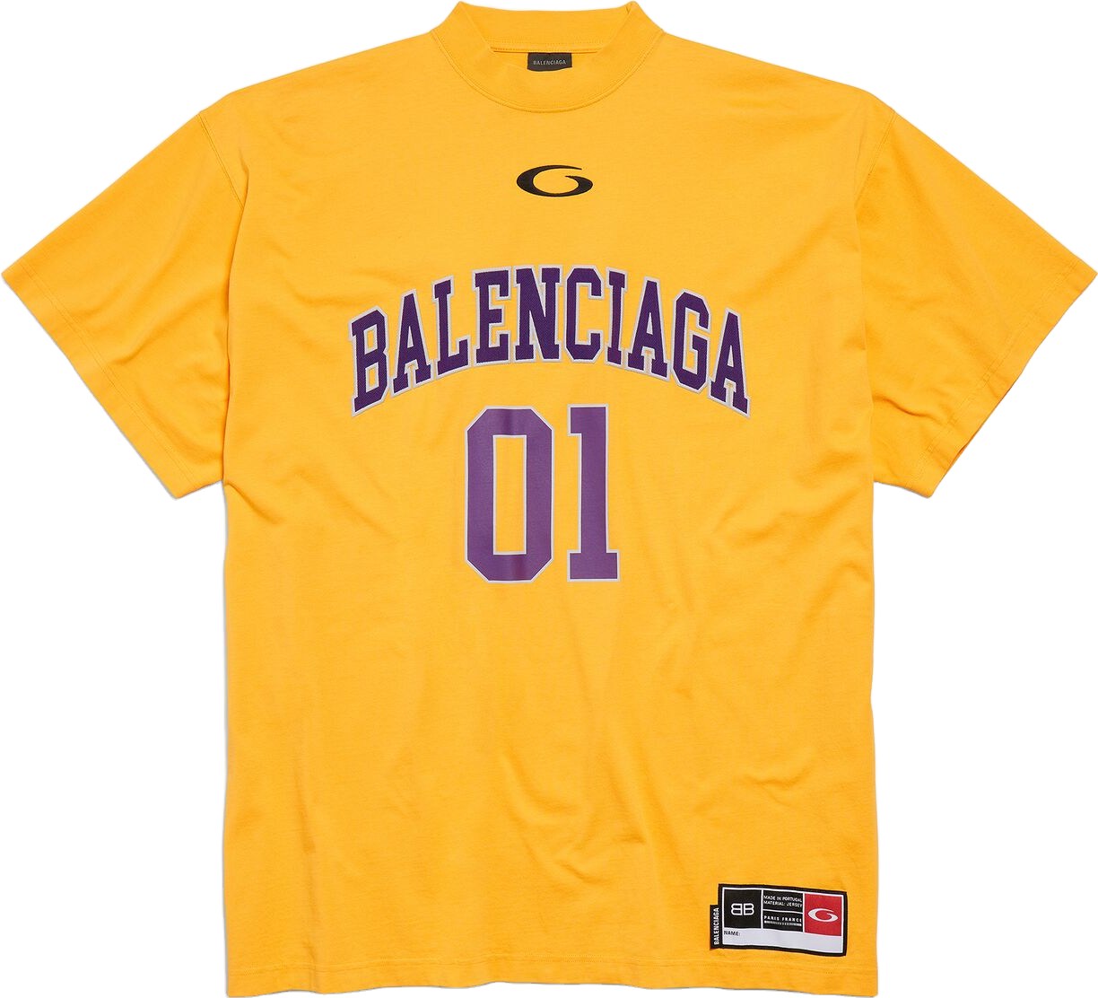 Balenciaga Oversized Tee In Yellow In Yellow & Deep Purple - 50