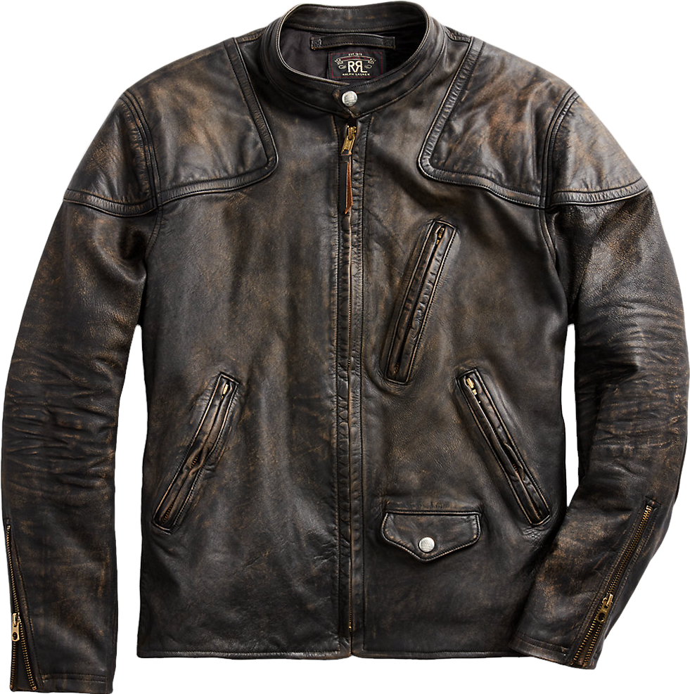 Ralph Lauren Slim Fit Leather Moto Jacket - Black | Editorialist