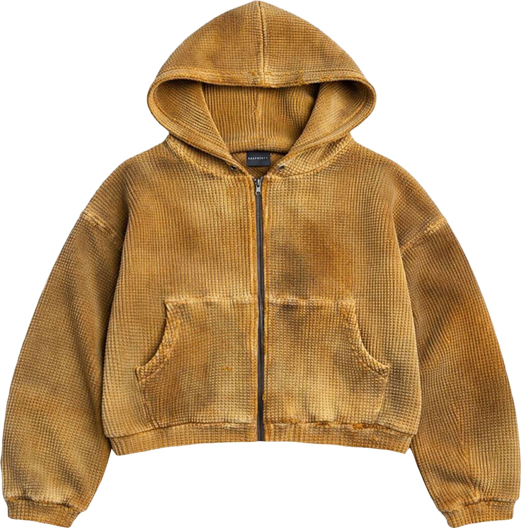 Gv Gallery Waffle Thermal Zip Up - Yellow | Editorialist