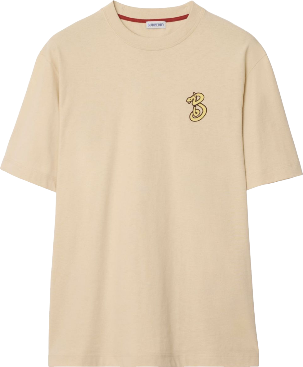 Burberry B Snake Cotton T-Shirt In Neutrals - 50% Off | Editorialist