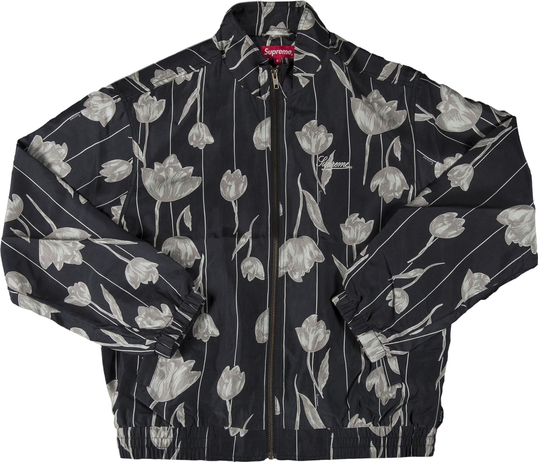 Supreme Ss19 Floral Silk Track Jacket - Black | Editorialist