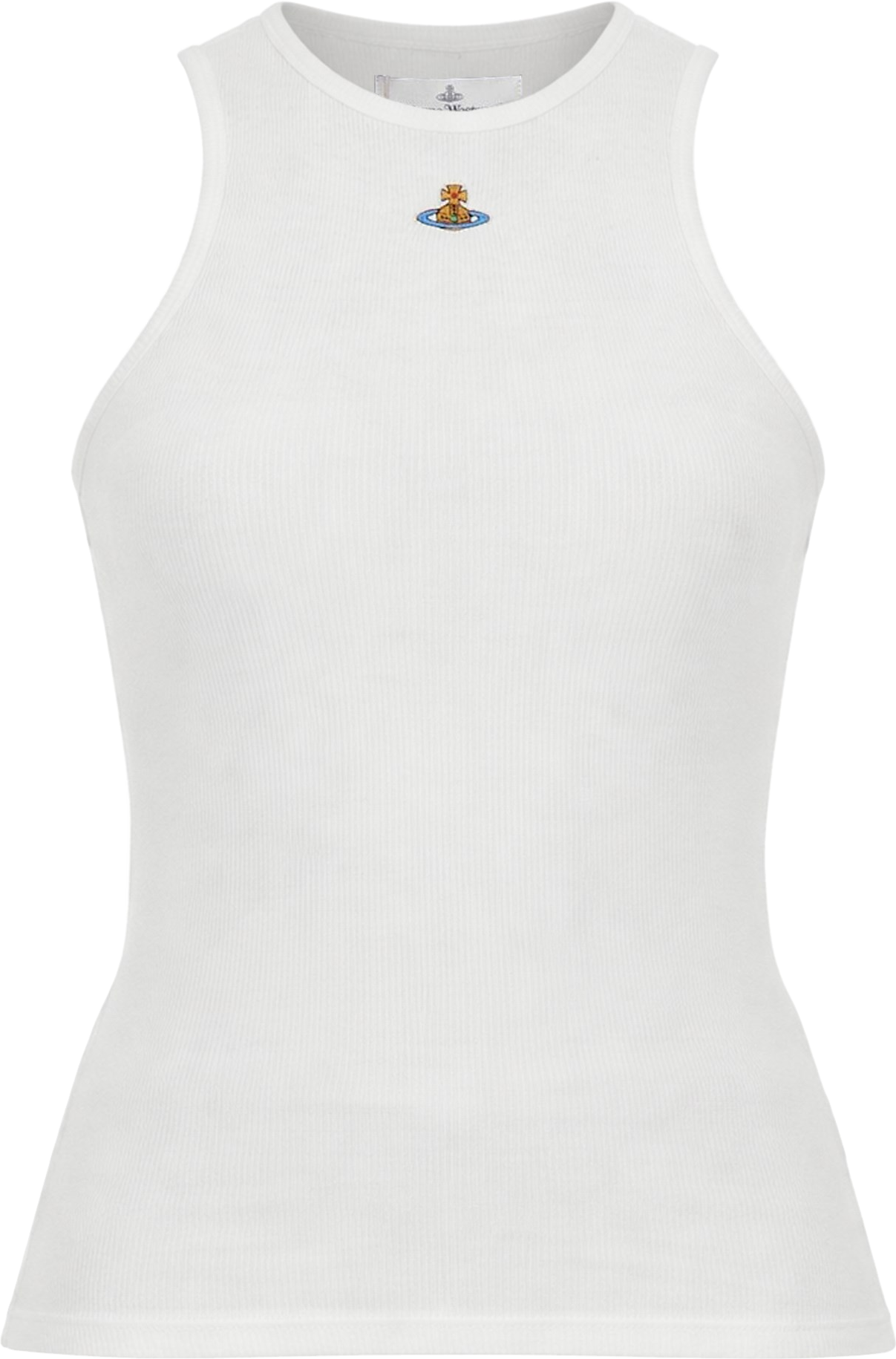 Vivienne Westwood Ribbed Logo Tank Top - White | Editorialist