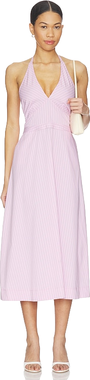 central park west kira halter dress Shirt - Blue Stripe Stock_TX_W_2