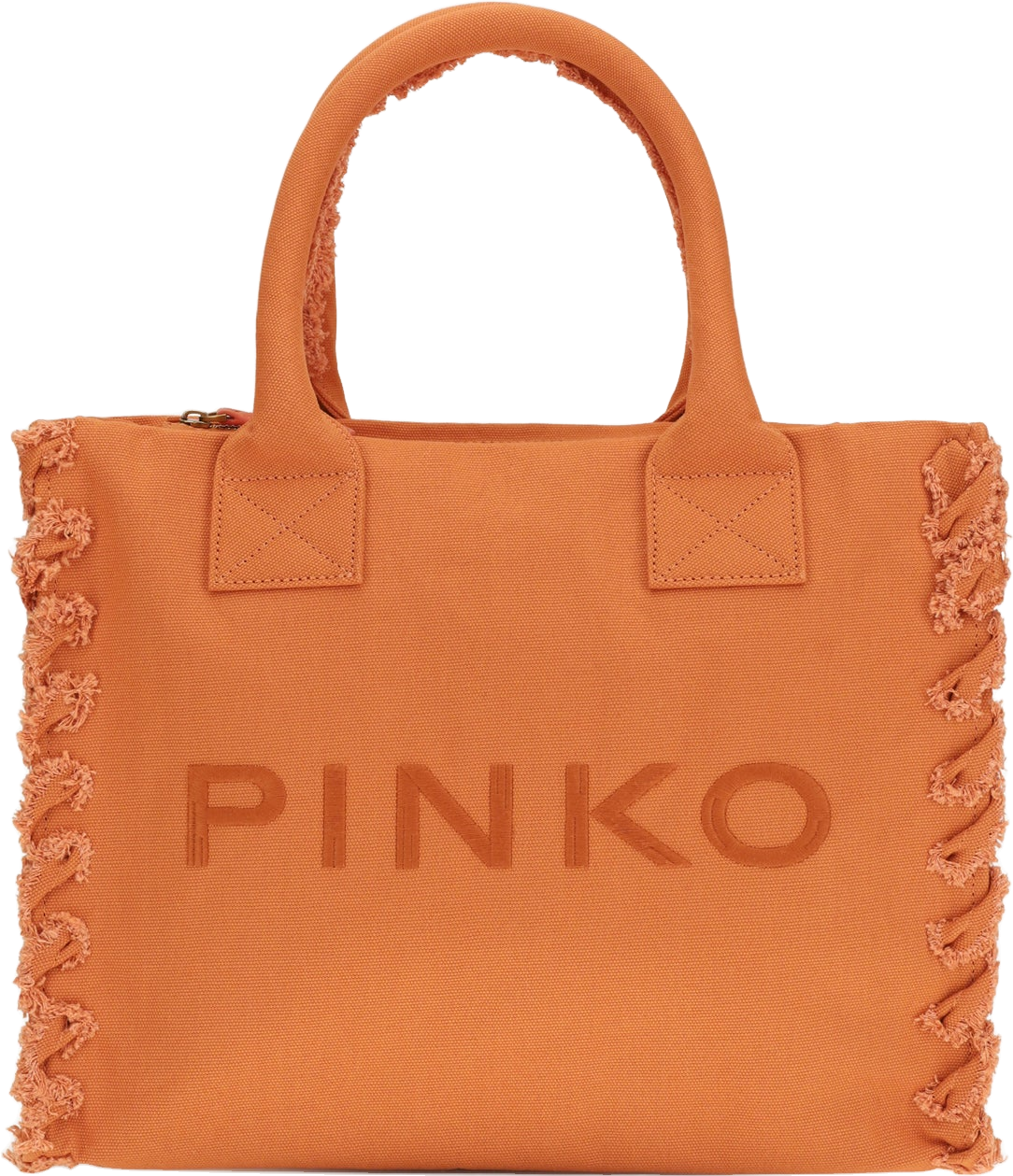 Pinko Canvas Tote Bag With Embroidered Logo And Twisted Edges