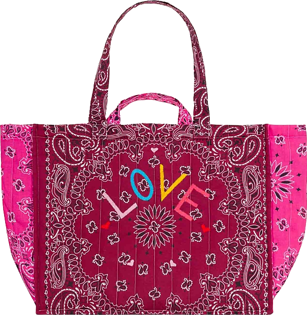 Call It By Your Name Maxi Cabas Quilted Bandana Tote - Bronze