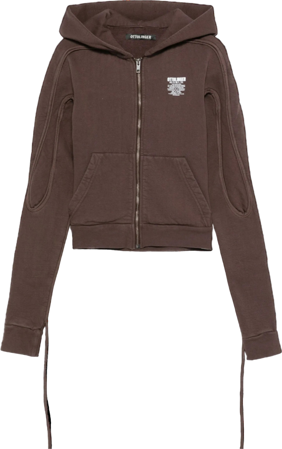 Buy Ottolinger Distressed Zip-up Hoodie - Grey At 34% Off