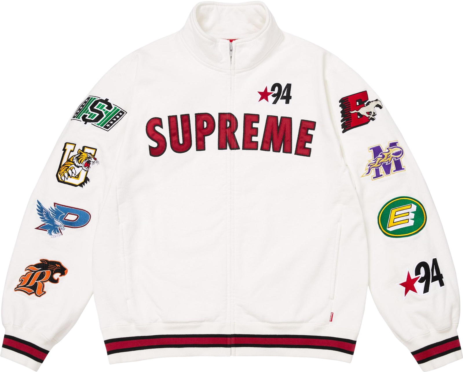 Supreme Mascots Zip Up Sweatshirt - White | Editorialist