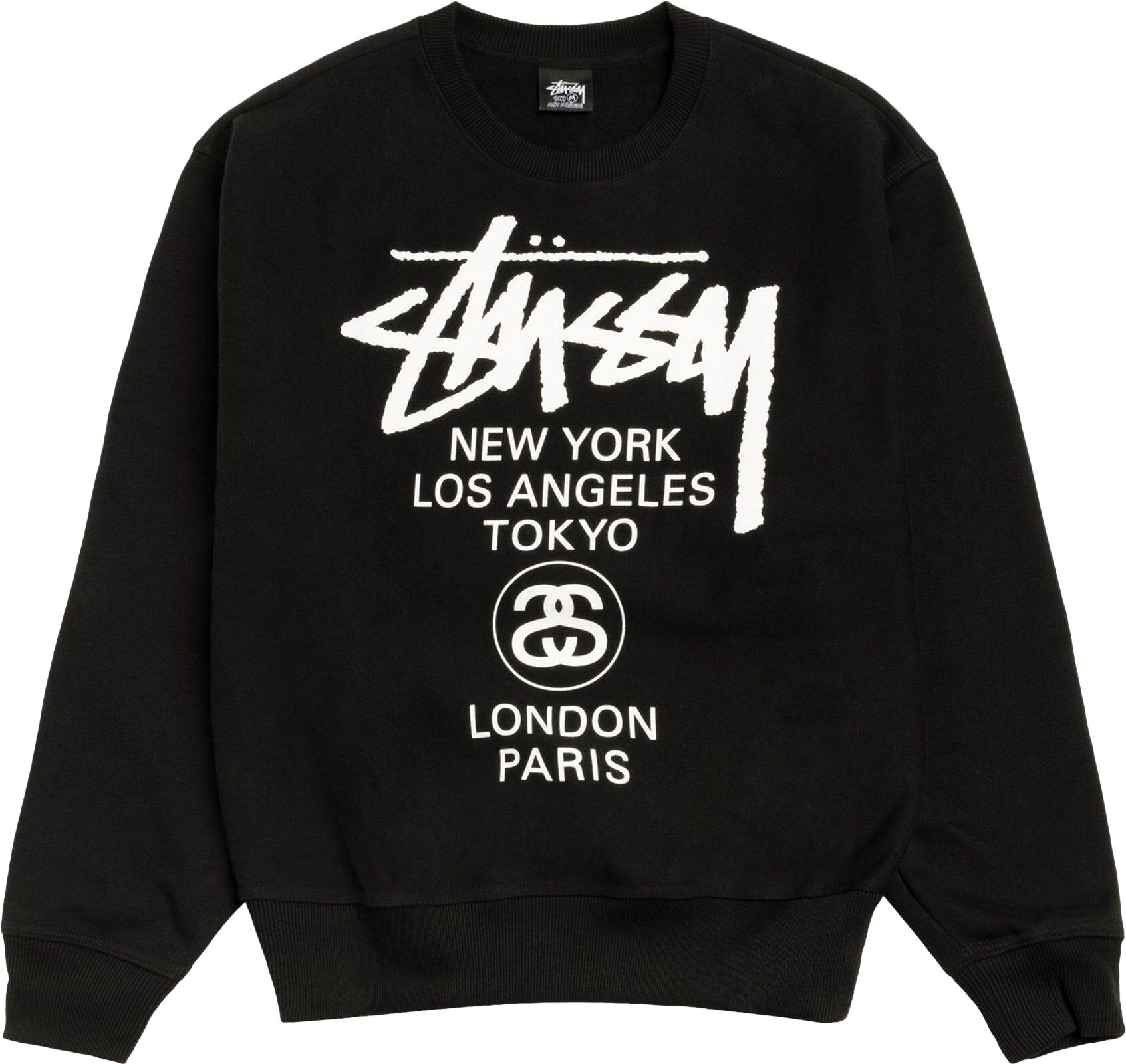 StüSsy World Tour Zip Hoodie - Black | Editorialist