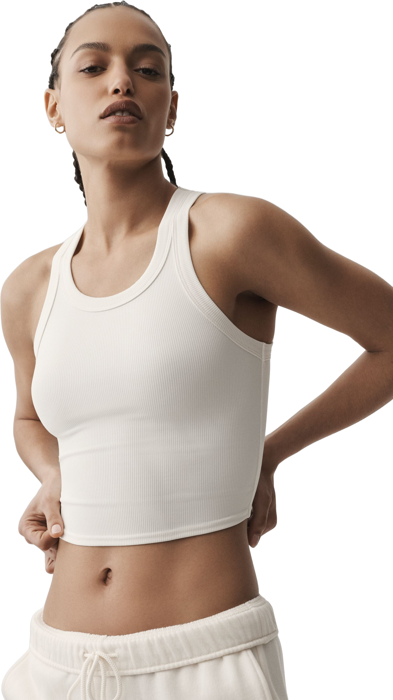 Alo Yoga Goddess Ribbed Go-to Tank Top - Ivory | Editorialist