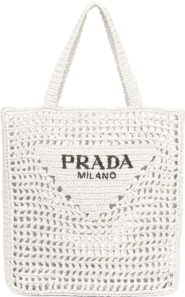 PRADA ホワイトトートバッグ　ノベルティ Prada Crochet Tote Bag - White | Editorialist