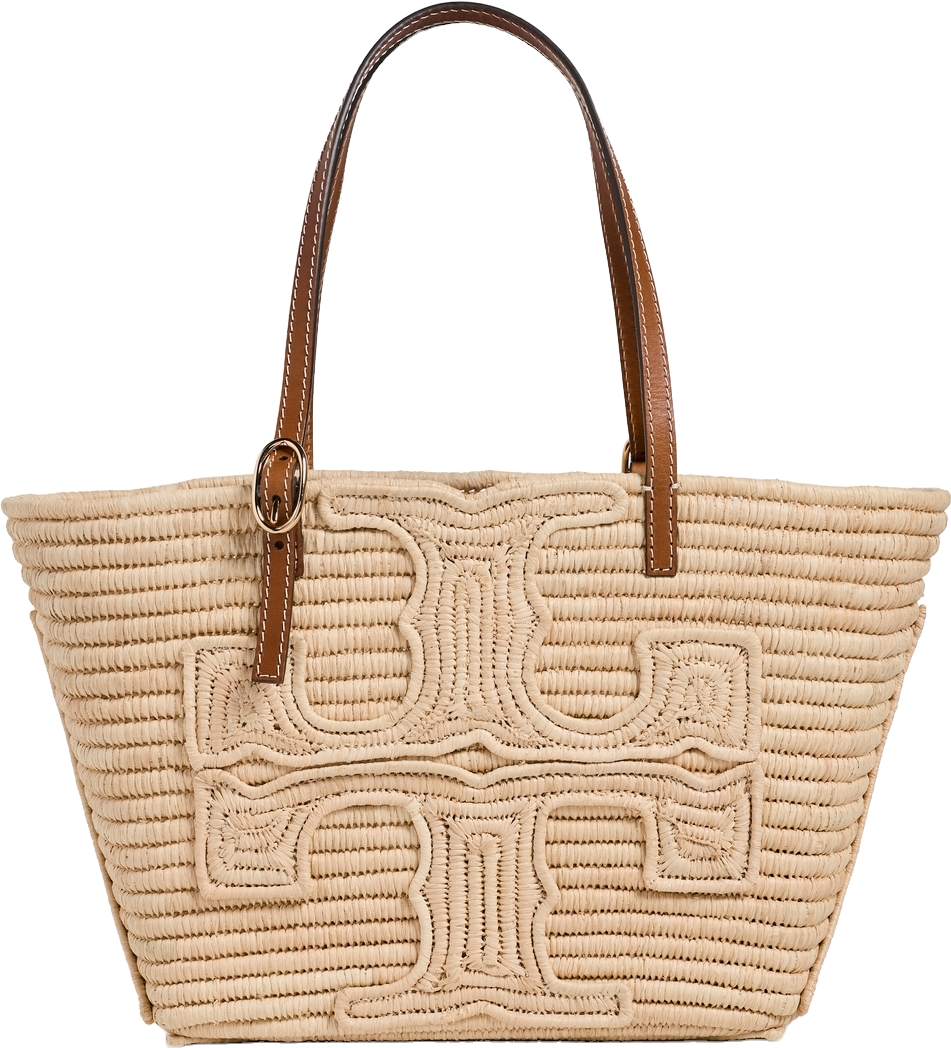 Tory Burch Ella Structured Straw Small Tote - Natural | Editorialist