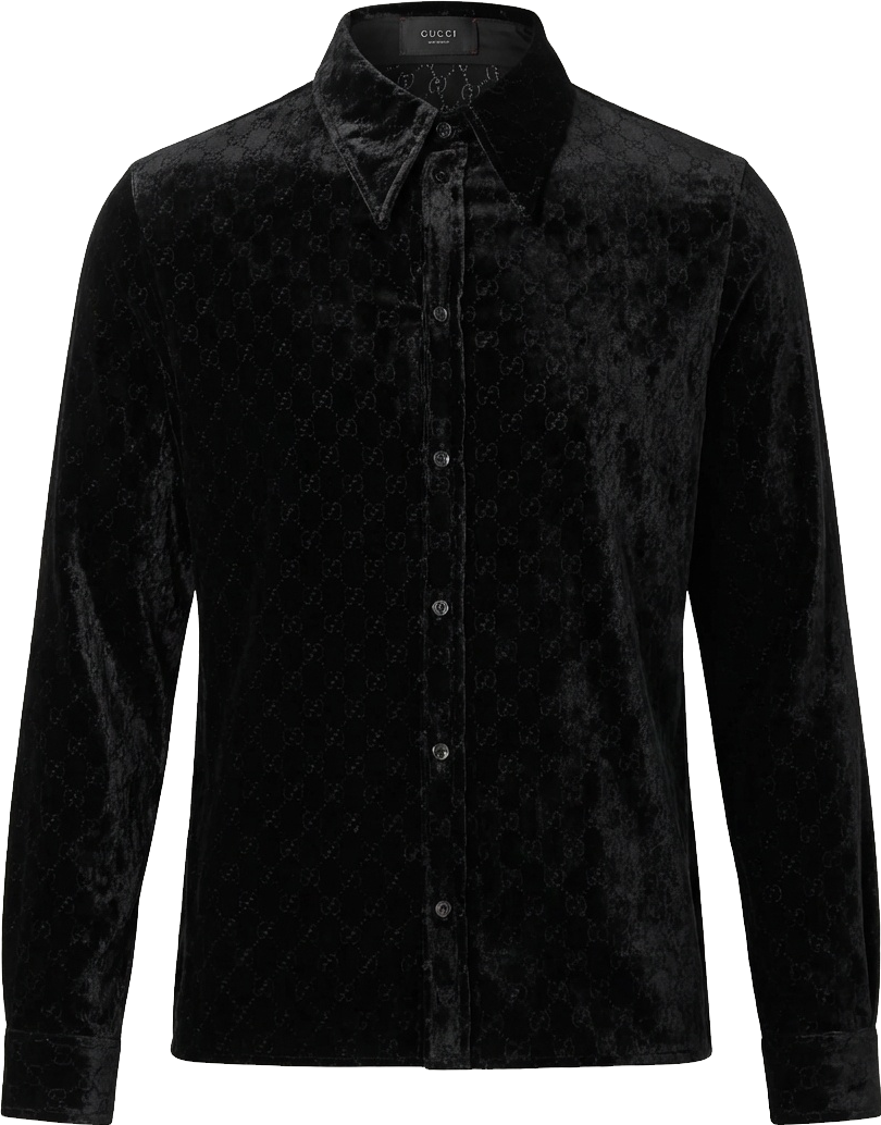 Gucci Gg Velvet Oversized Shirt Ready-To-Wear - Black | Editorialist