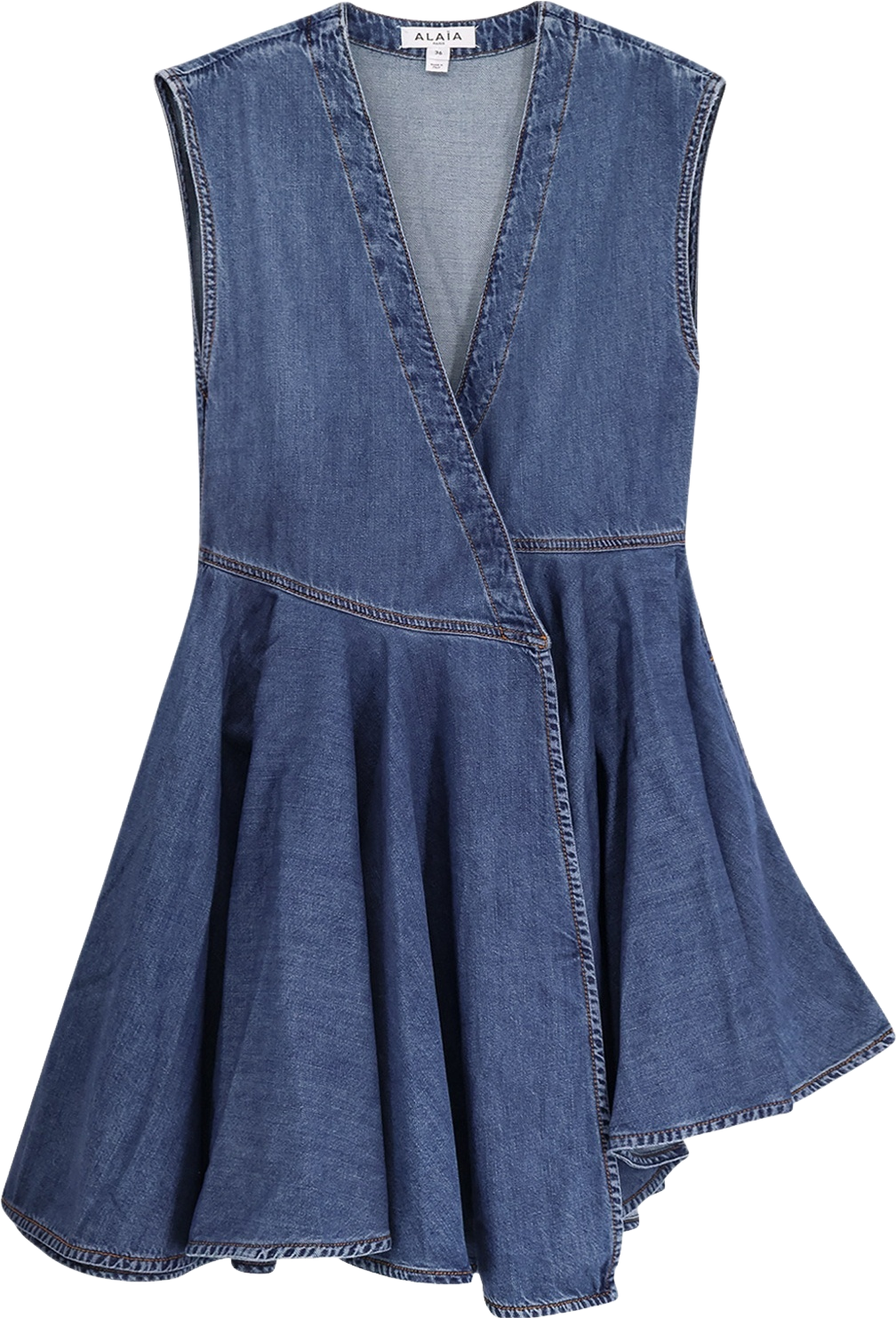 Maeve Sleeveless V-Neck Denim Mini Dress - Multicolor