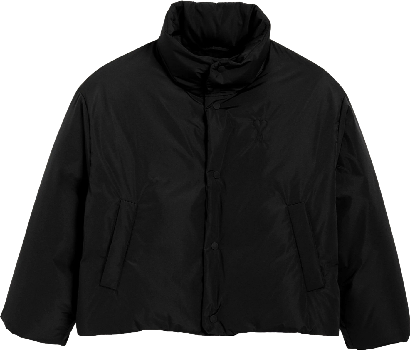 Ami Paris Technical Taffetas Adc Down Jacket In Noir - 40% Off