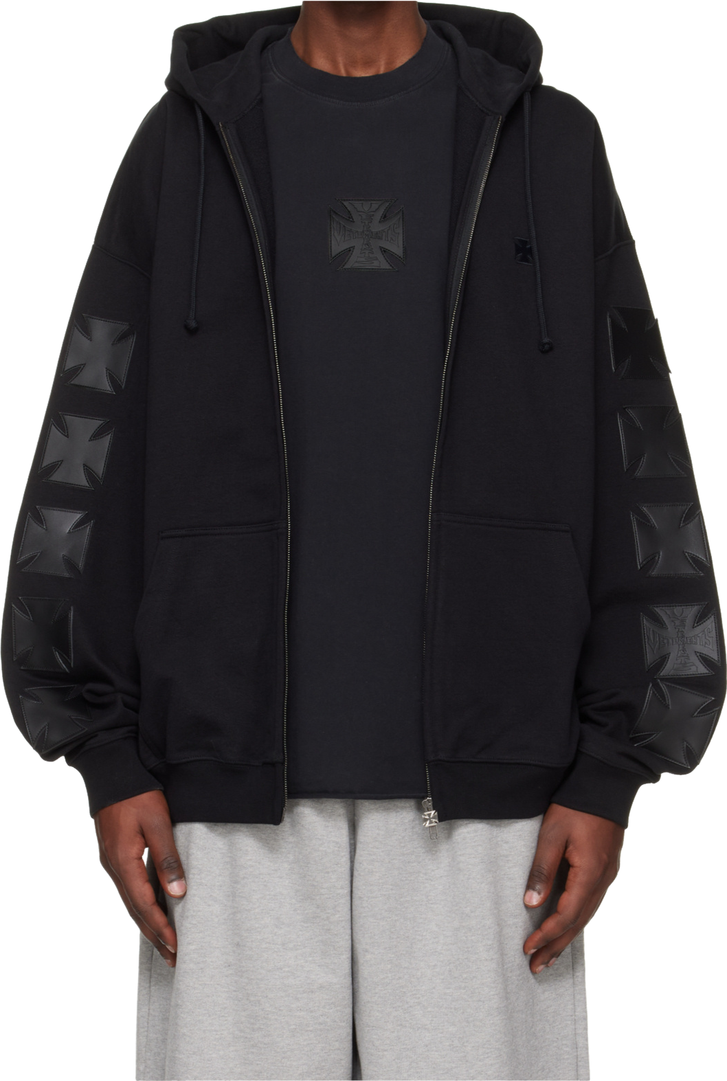 Vetements We Are The People Zipped Hoodie In Black - 48% Off