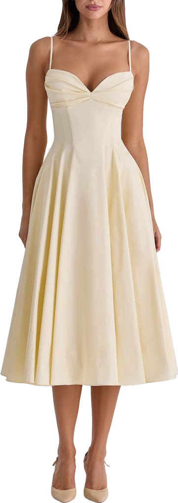 House Of Cb Dorothy B Pima Cotton-Blend Midi Dress - Nan Tucket Breeze