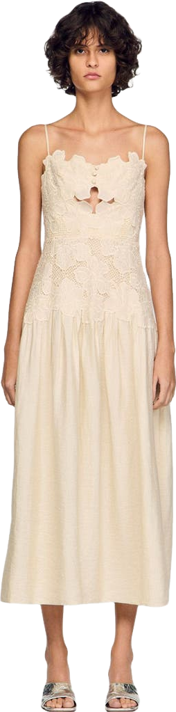 ivory floral guipure midi dress Buy SELF-PORTRAIT Lace - At 54% Off Swatch:#f5f3f1