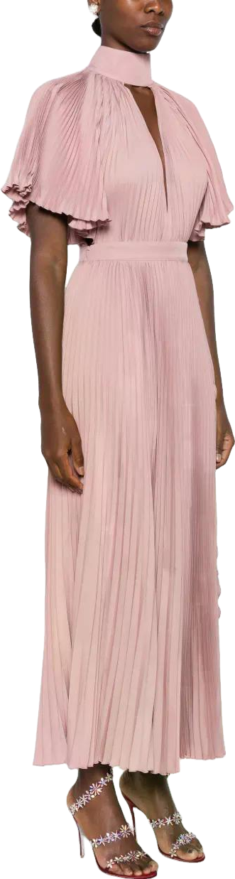 l'idée chateau halter front-cutout pleated midi dress L'IDEE - Ivory 39L