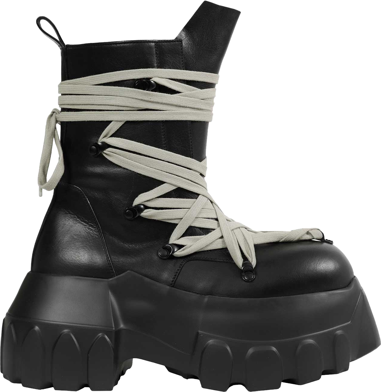 Buy Rick Owens Off-white Jumbo Laced Bozo Tractor Boots - 90 Black