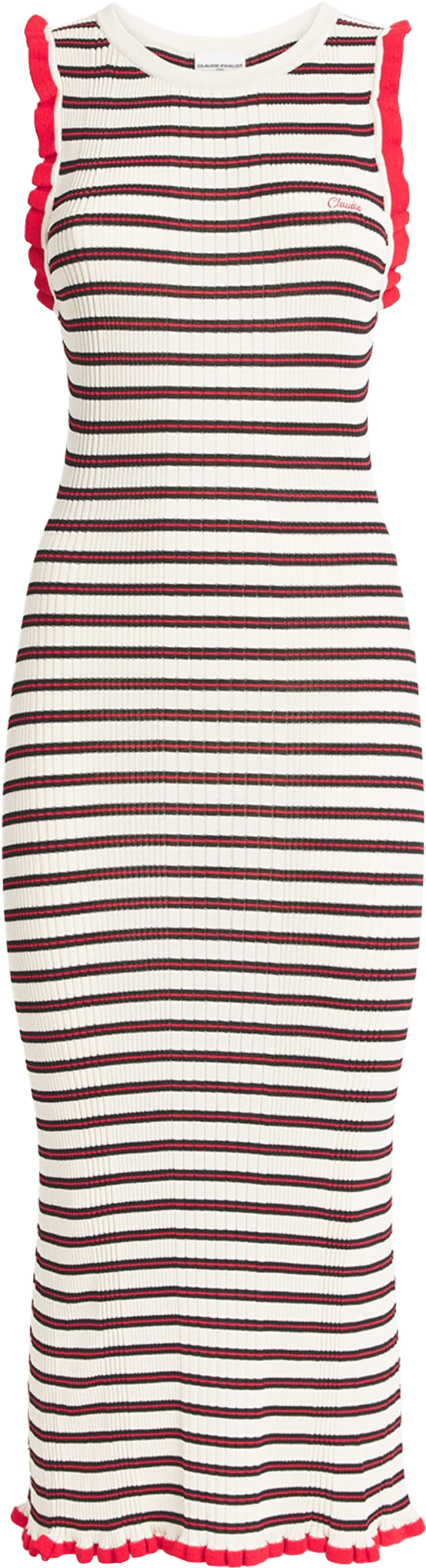 zimmermann illuminate striped knitted midi dress In Black - 40% Off Pink Style