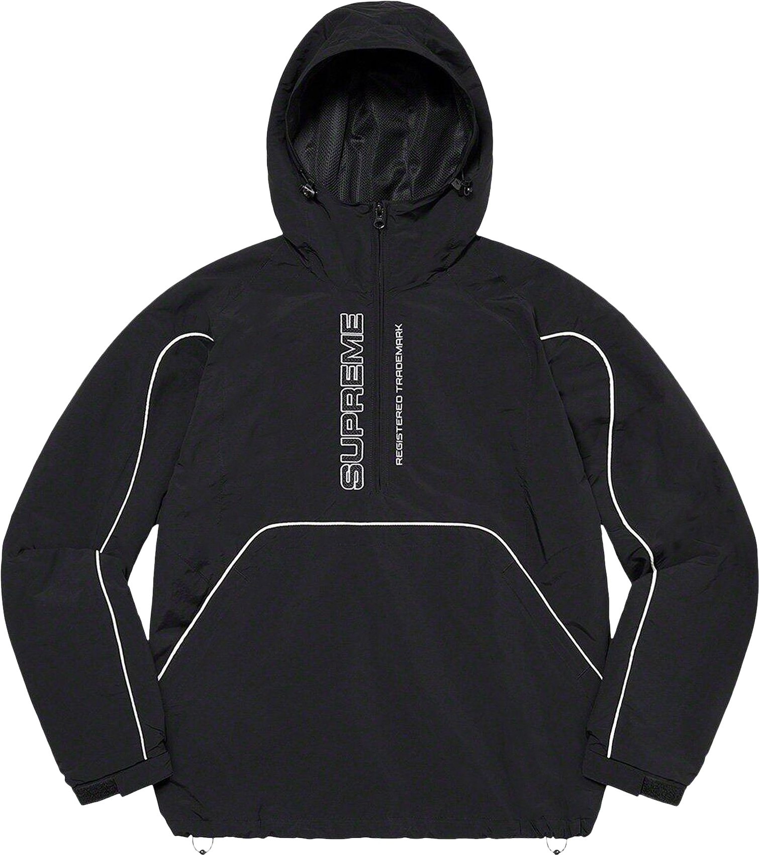 Supreme Paneled Half Zip Pullover - Black | Editorialist