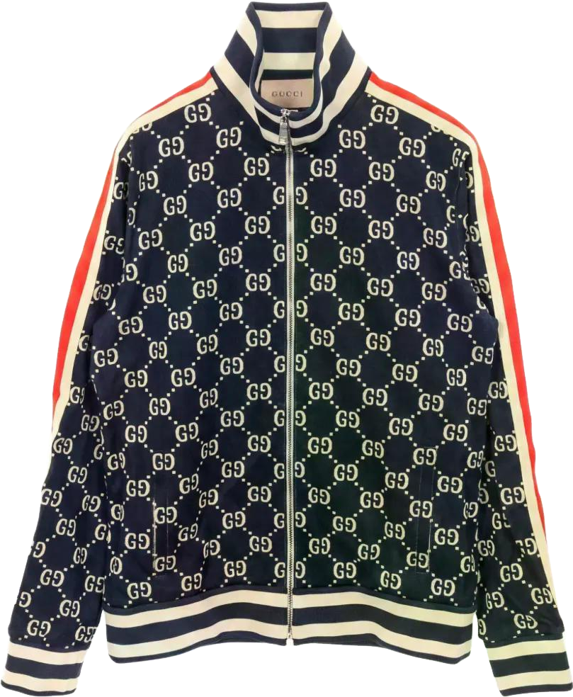 Gucci Gg Pattern Track Jacket In Blue - 20% Off | Editorialist